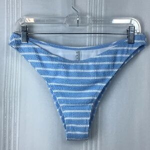 ⛱️ SHEIN Swim Light Blue and White Striped Bikini Bottom Sz XL NWOT